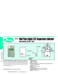 Thumbnail of document Data Sheet - WTI-100 Wall Plate Digital LCD Temperature Indicator